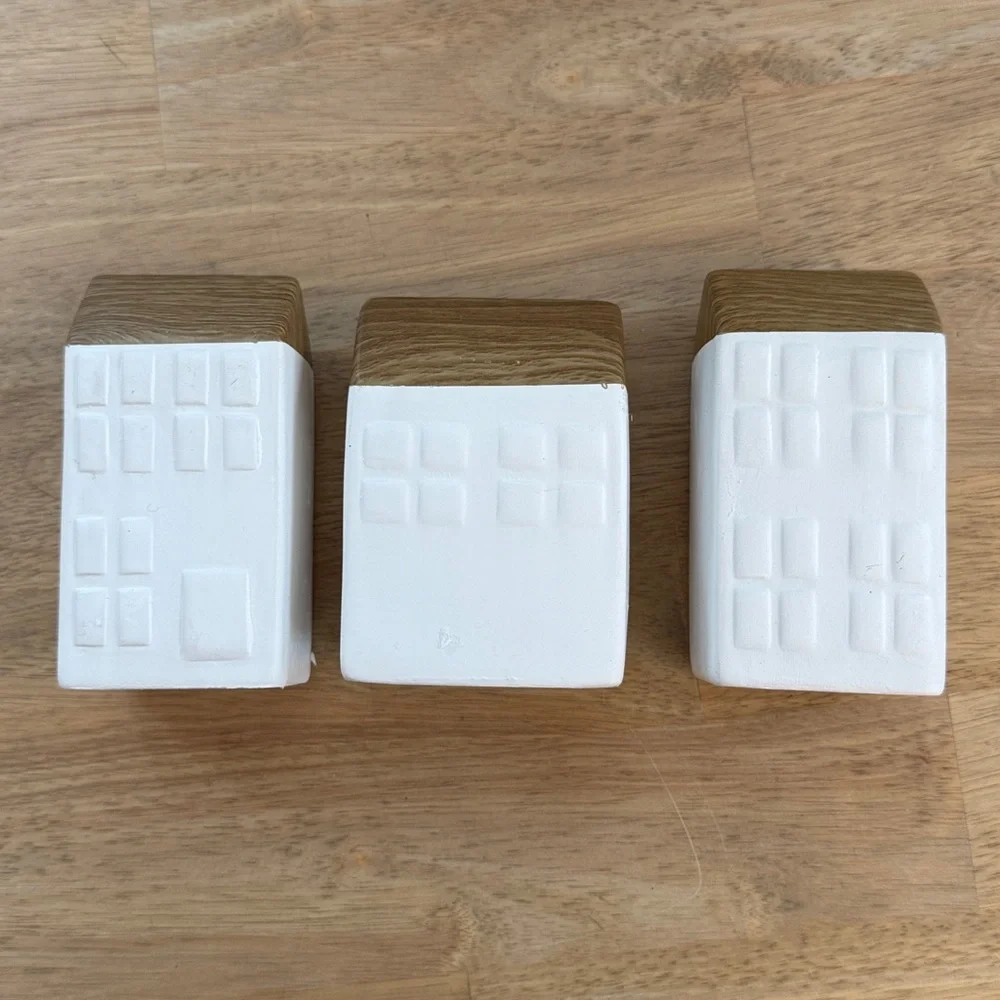 Ceramic holiday house set of 3 accents holiday decor